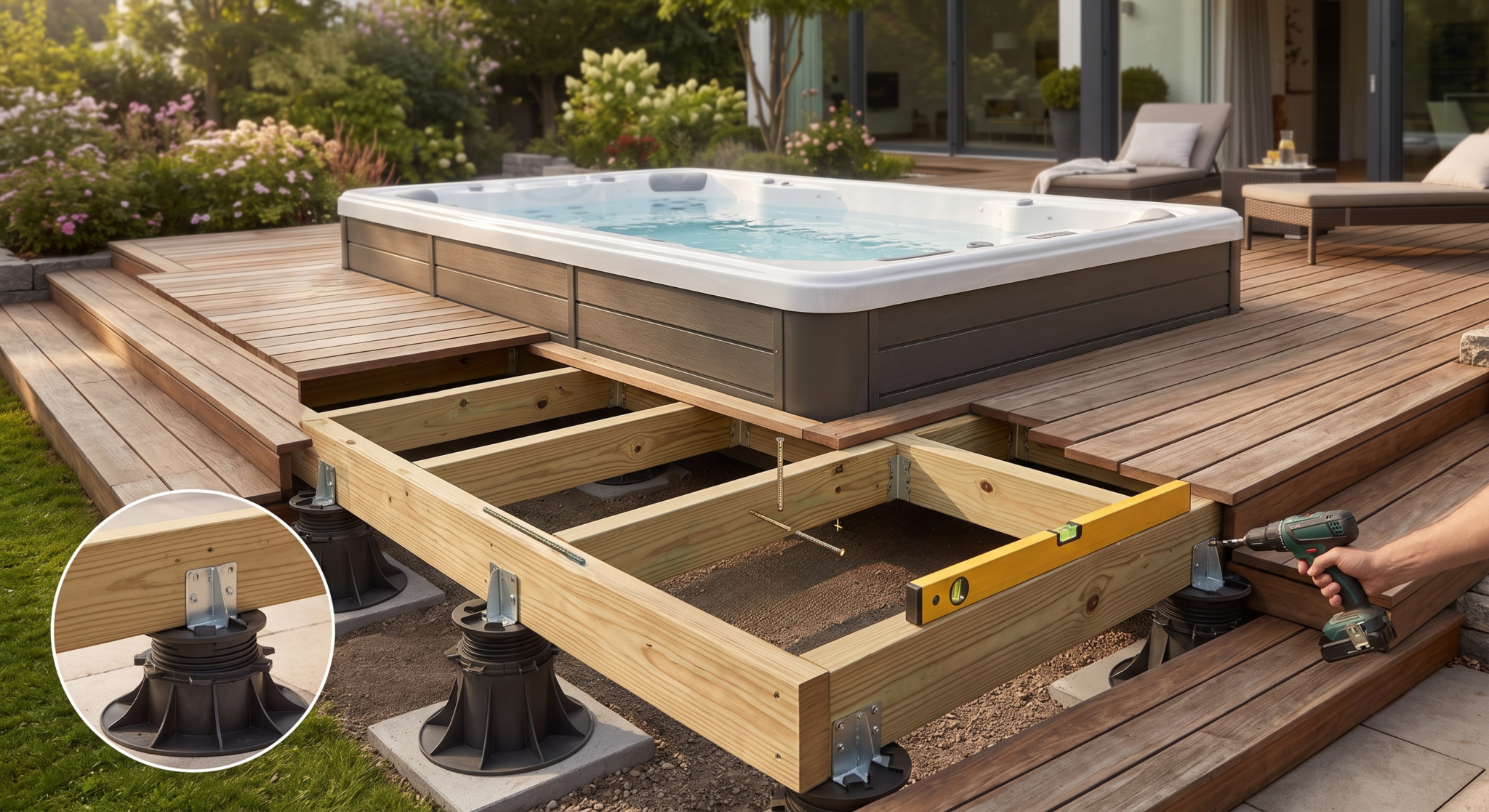 structure et le renfort d'un spa