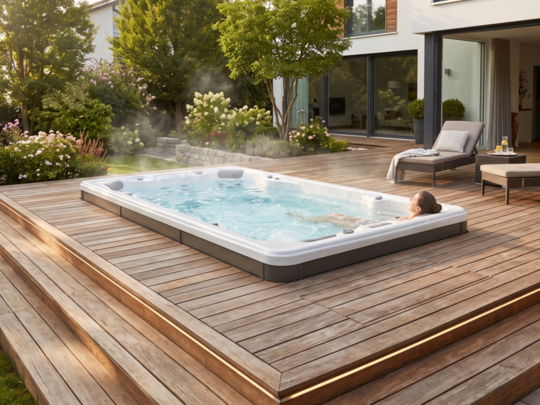 un beau spa sur une terrasse un beau spa sur une terrasse